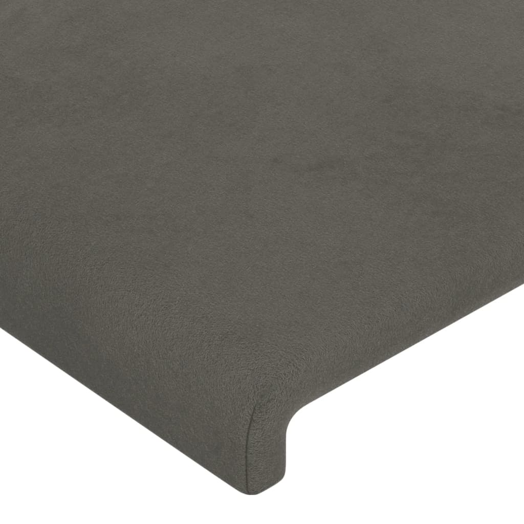 vidaXL Tête de lit à LED Gris foncé 100x5x118/128 cm Velours