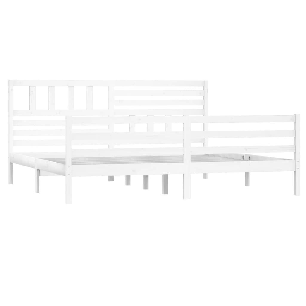 vidaXL Cadre de lit sans matelas blanc 180x200 cm bois massif