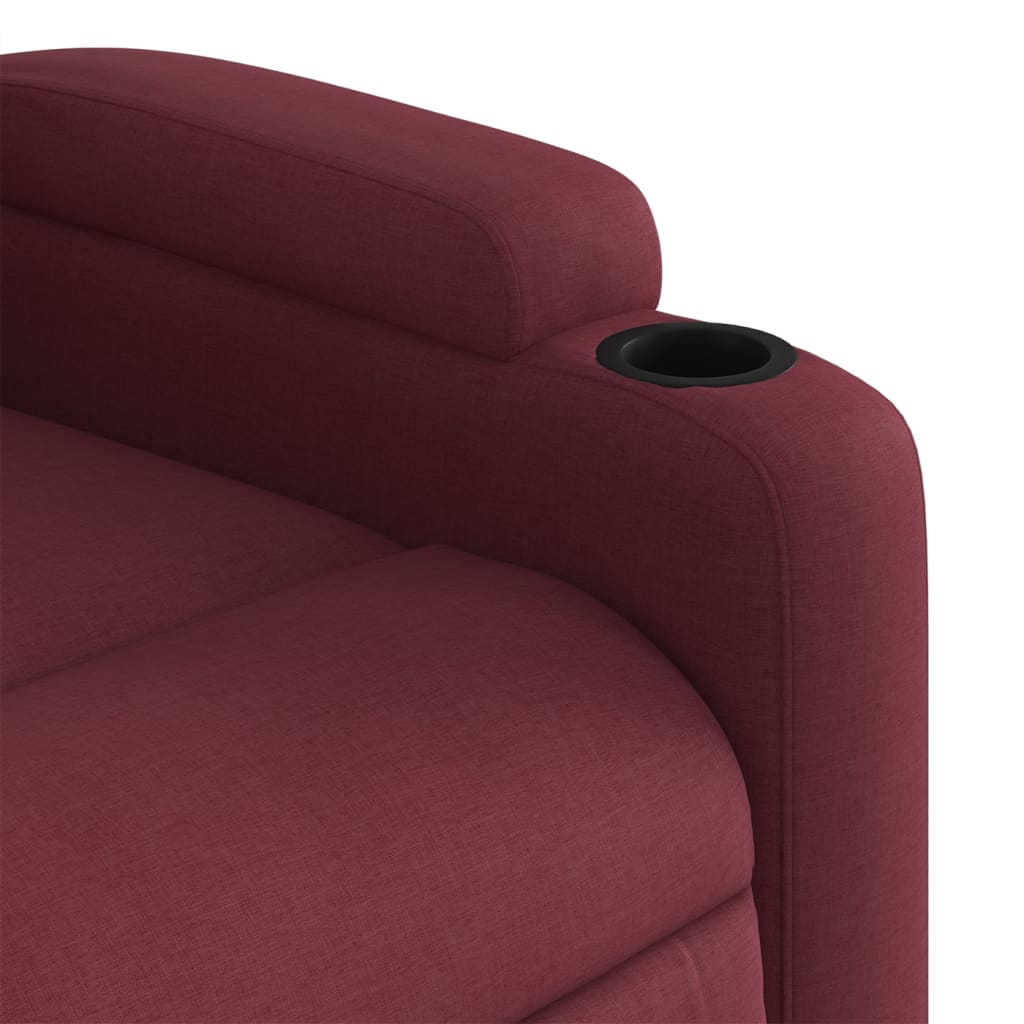 vidaXL Fauteuil de massage inclinable électrique Rouge bordeaux Tissu