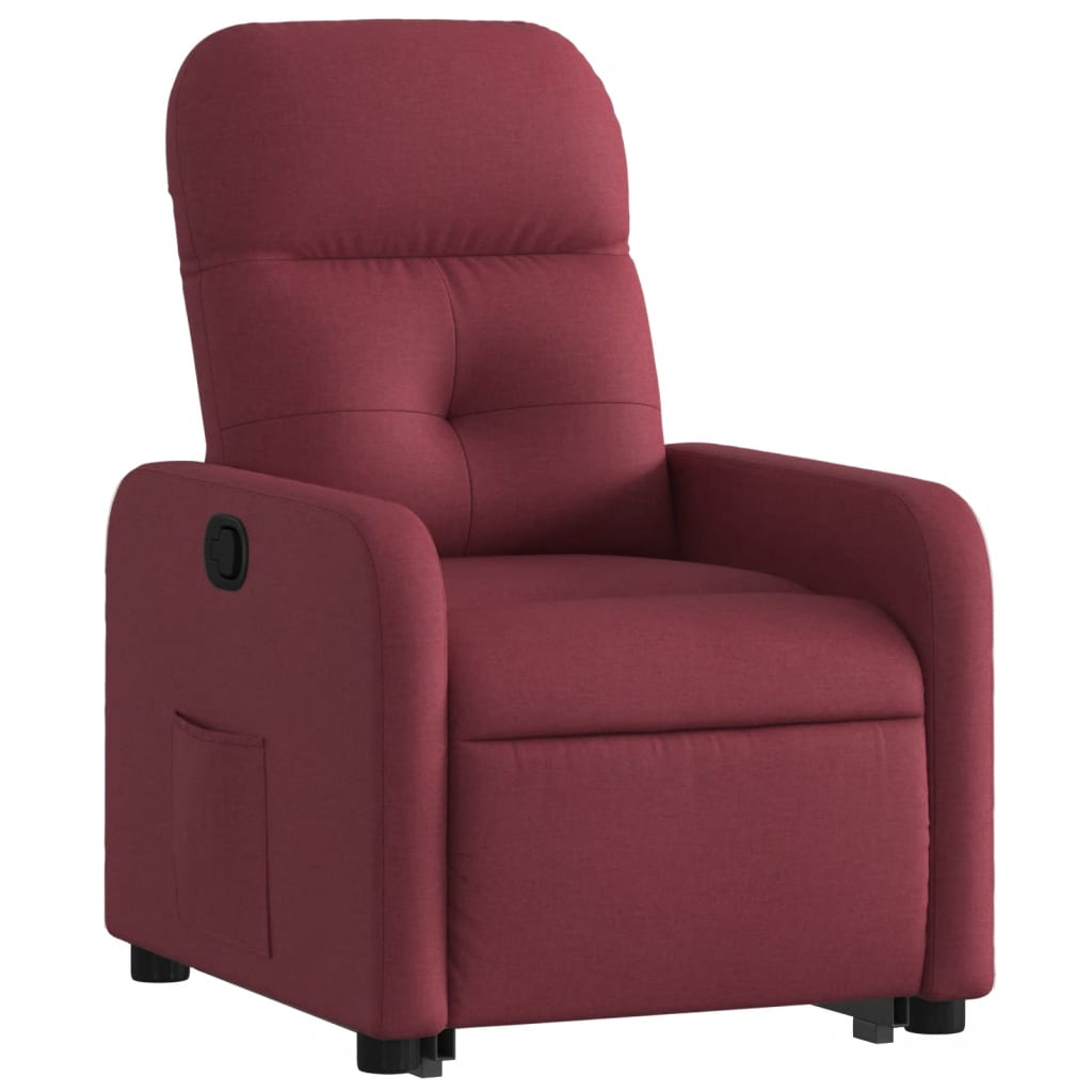 vidaXL Fauteuil inclinable rouge bordeaux tissu