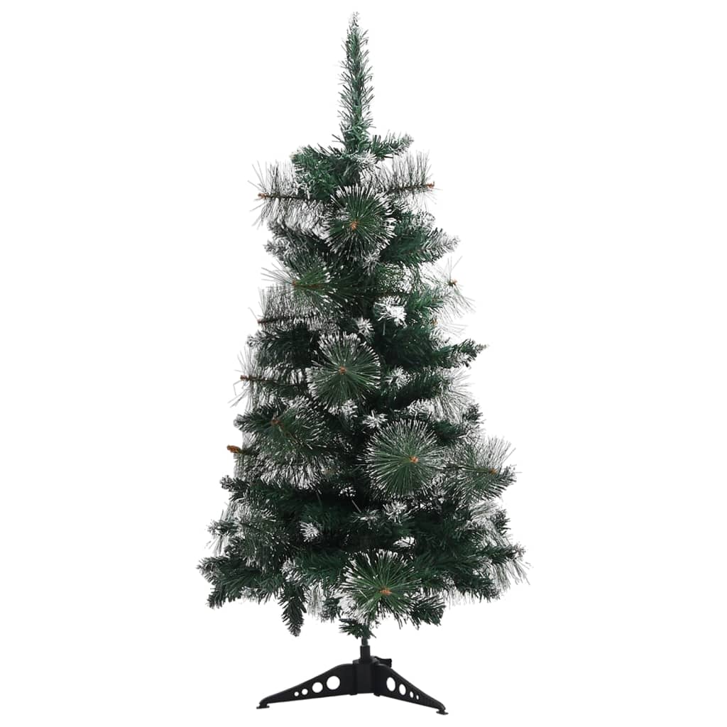 vidaXL Sapin de Noël artificiel avec support Vert et blanc 90 cm PVC