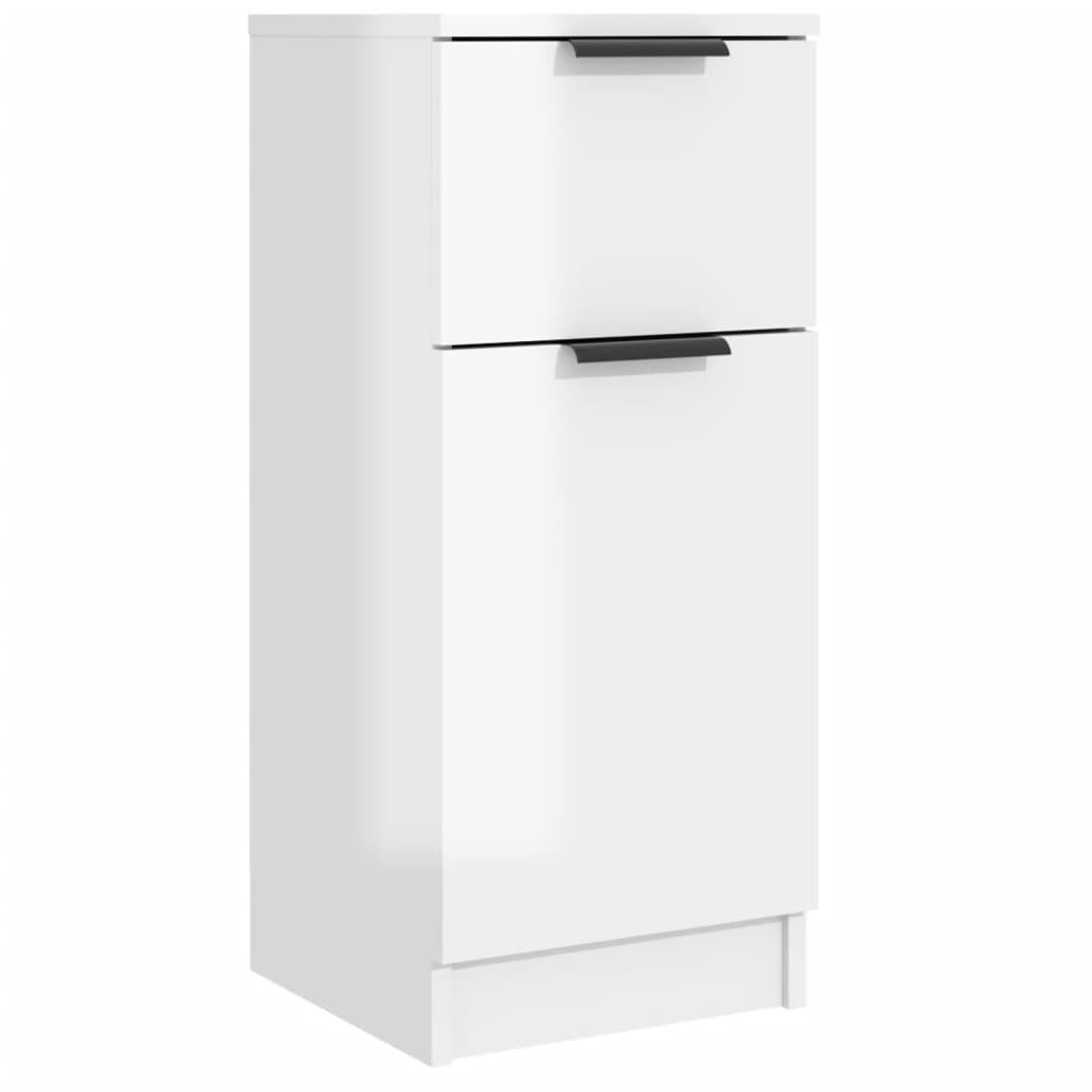 vidaXL Buffet Blanc brillant 30x30x70 cm Bois d'ingénierie