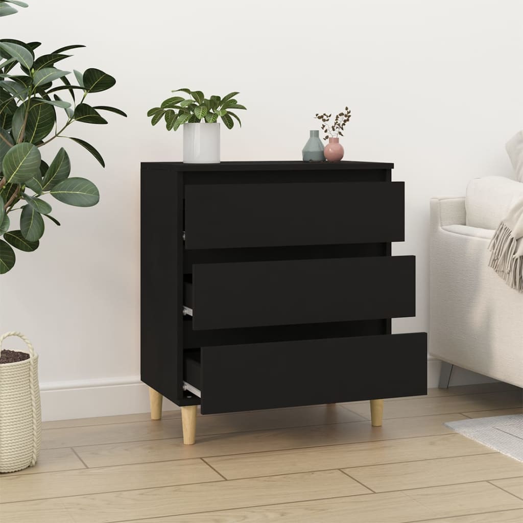 vidaXL Buffet Noir 60x35x70 cm Bois d'ingénierie