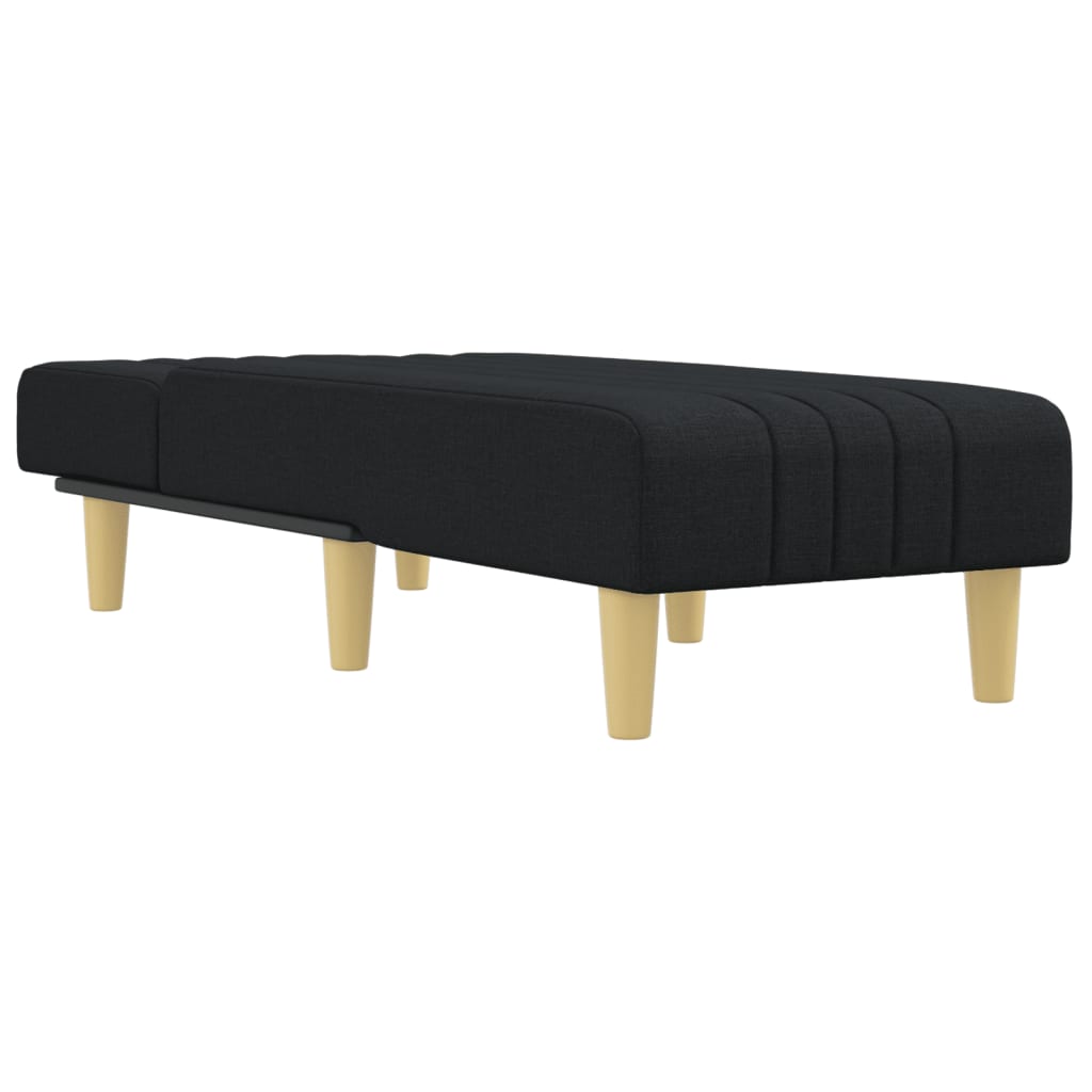 vidaXL Chaise longue noir tissu