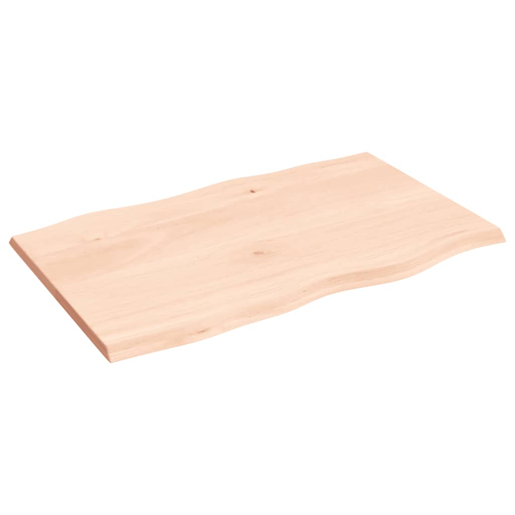 vidaXL Dessus de table bois chêne massif non traité bordure assortie