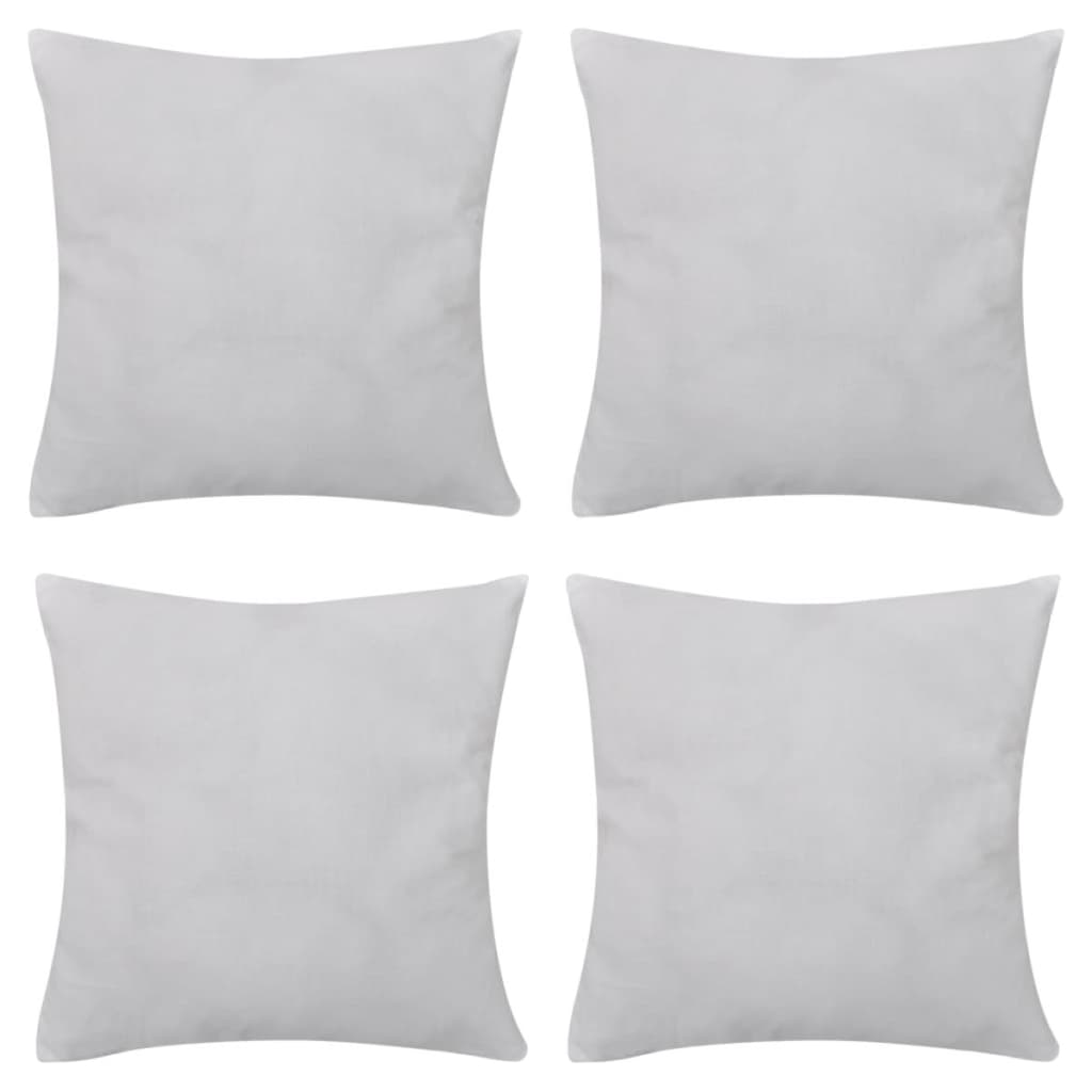 vidaXL Housses de coussin 4 pcs Coton Blanc 50x50 cm