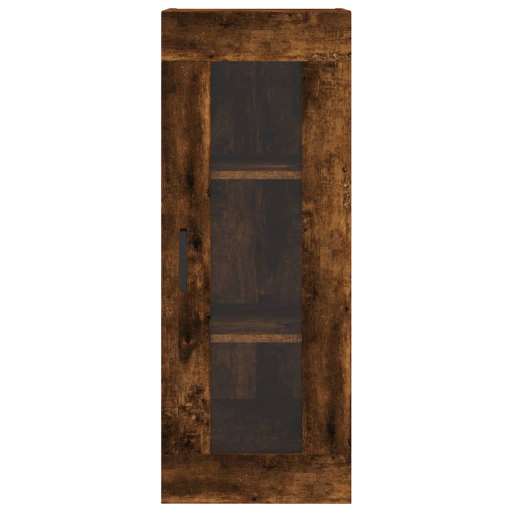 vidaXL Buffet haut Chêne fumé 34,5x34x180 cm Bois d'ingénierie