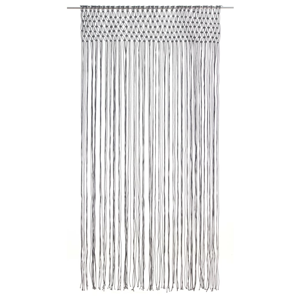 vidaXL Rideau en macramé Anthracite 140x240 cm Coton