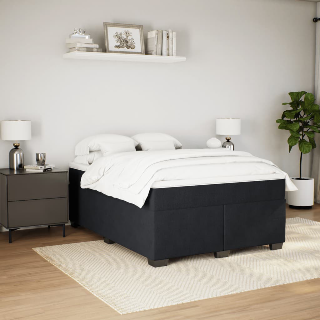 vidaXL Sommier à lattes de lit avec matelas Noir 140x190 cm Velours