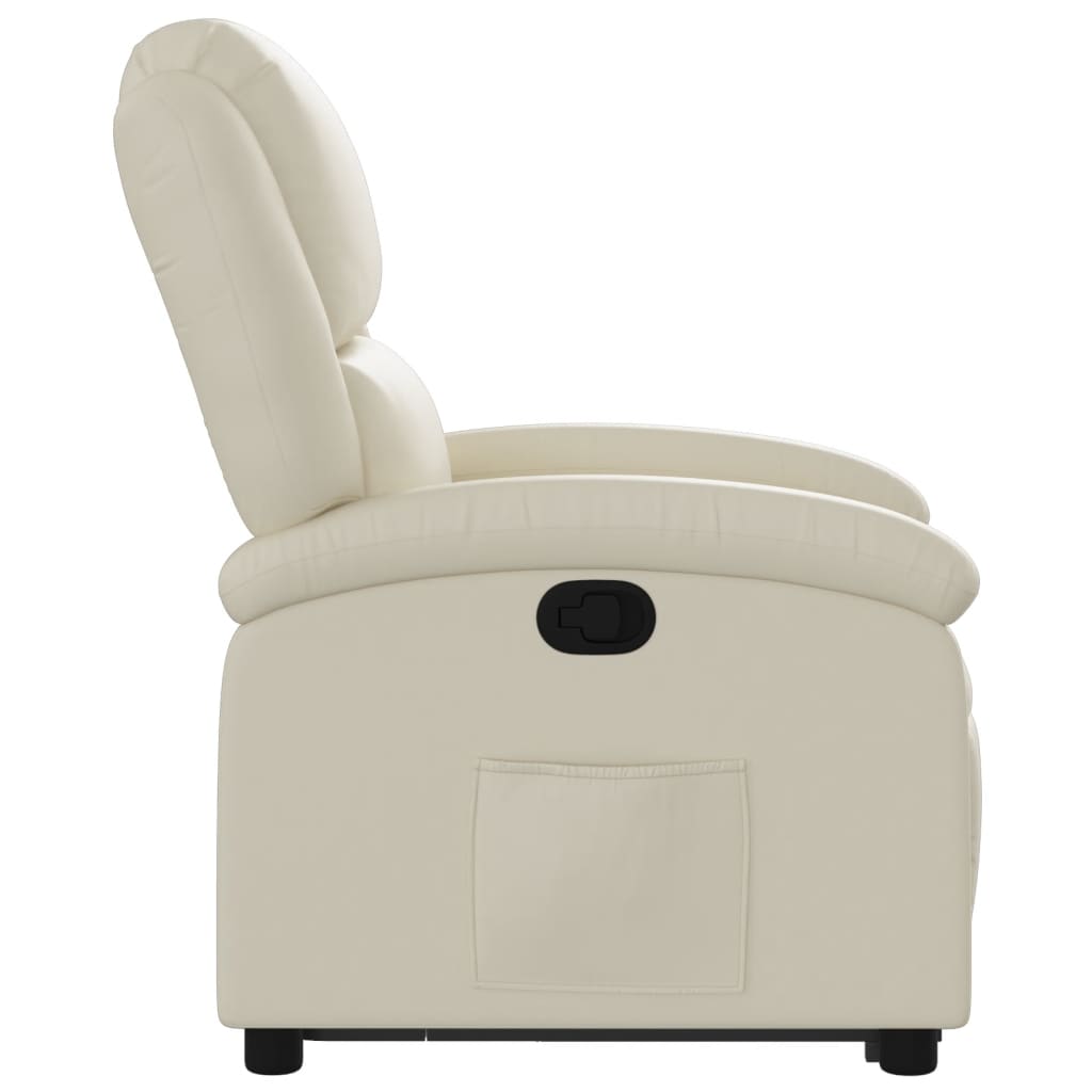 vidaXL Fauteuil inclinable Crème Similicuir