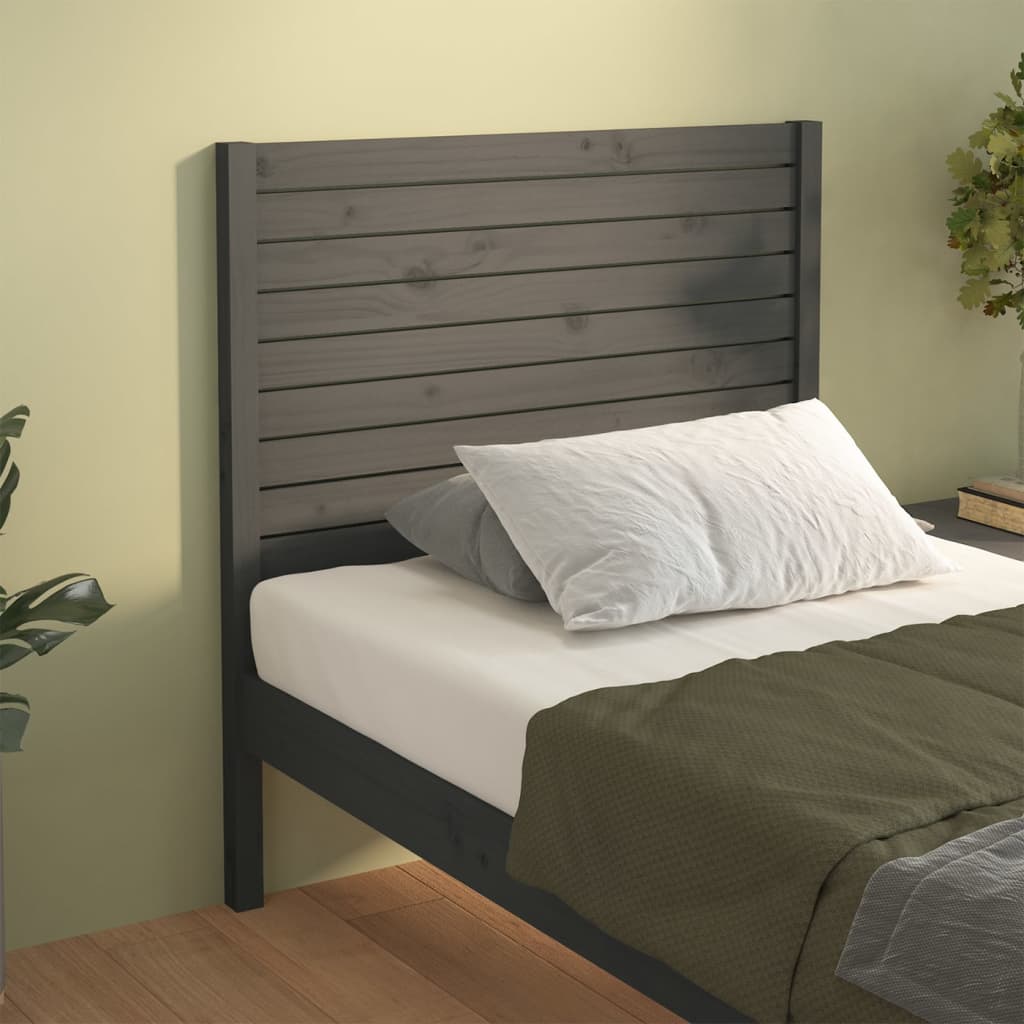 vidaXL Tête de lit Gris 81x4x100 cm Bois massif de pin