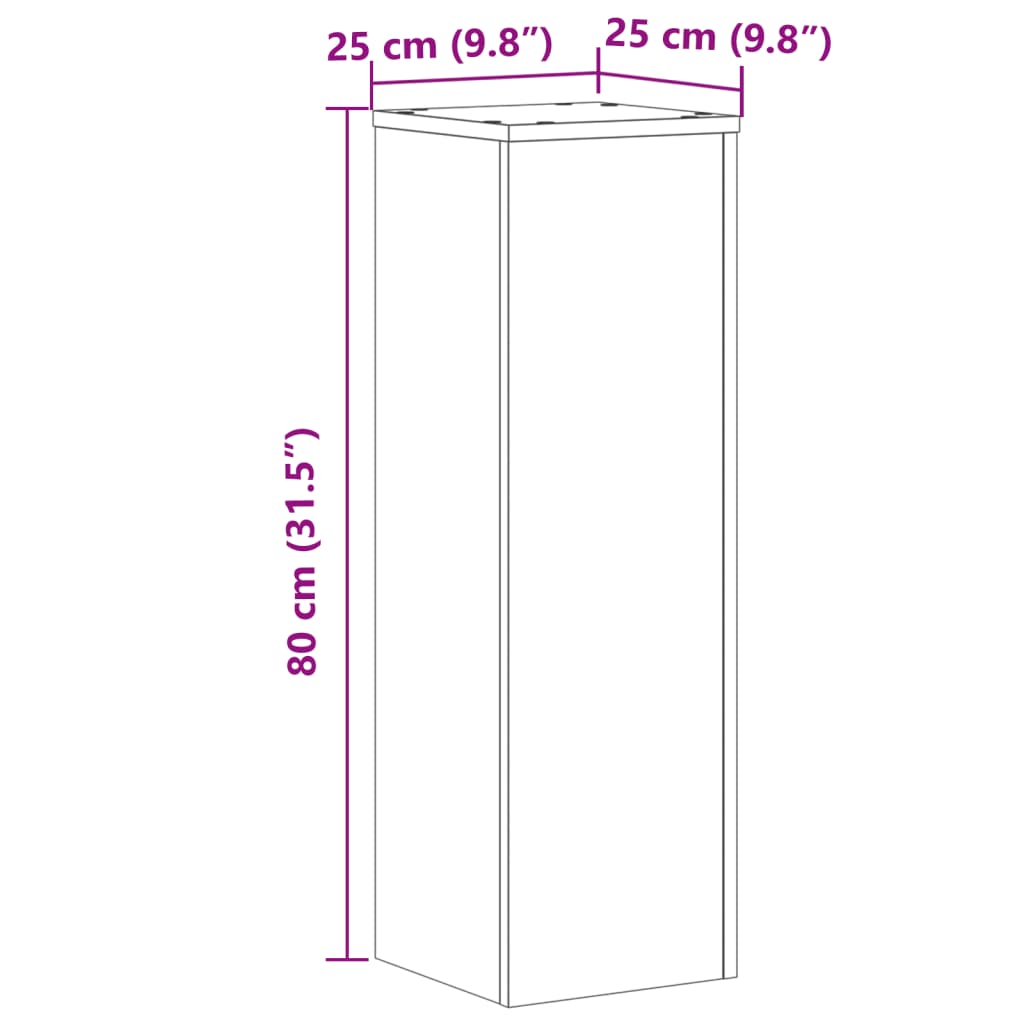 vidaXL Supports pour plantes 2 pcs chêne marron bois d'ingénierie