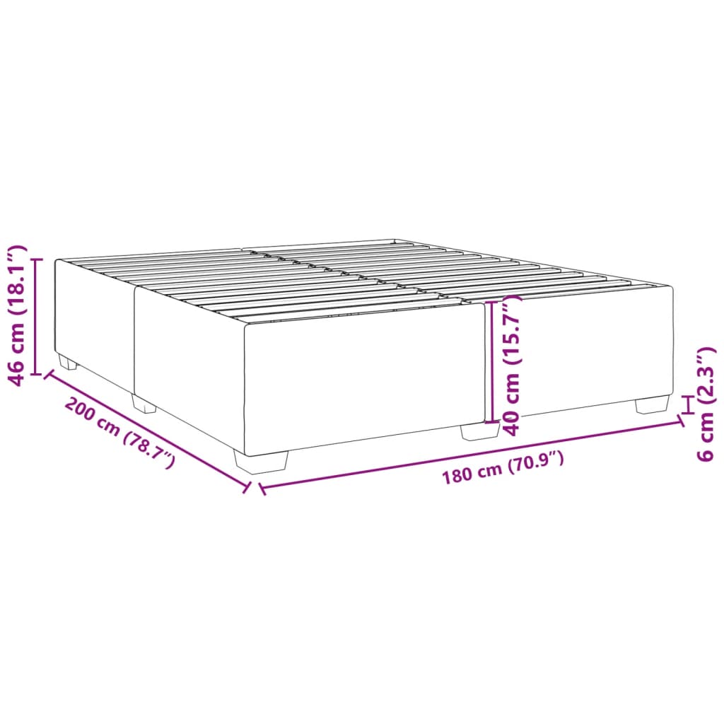 vidaXL Cadre de lit sans matelas cappuccino 180x200 cm similicuir