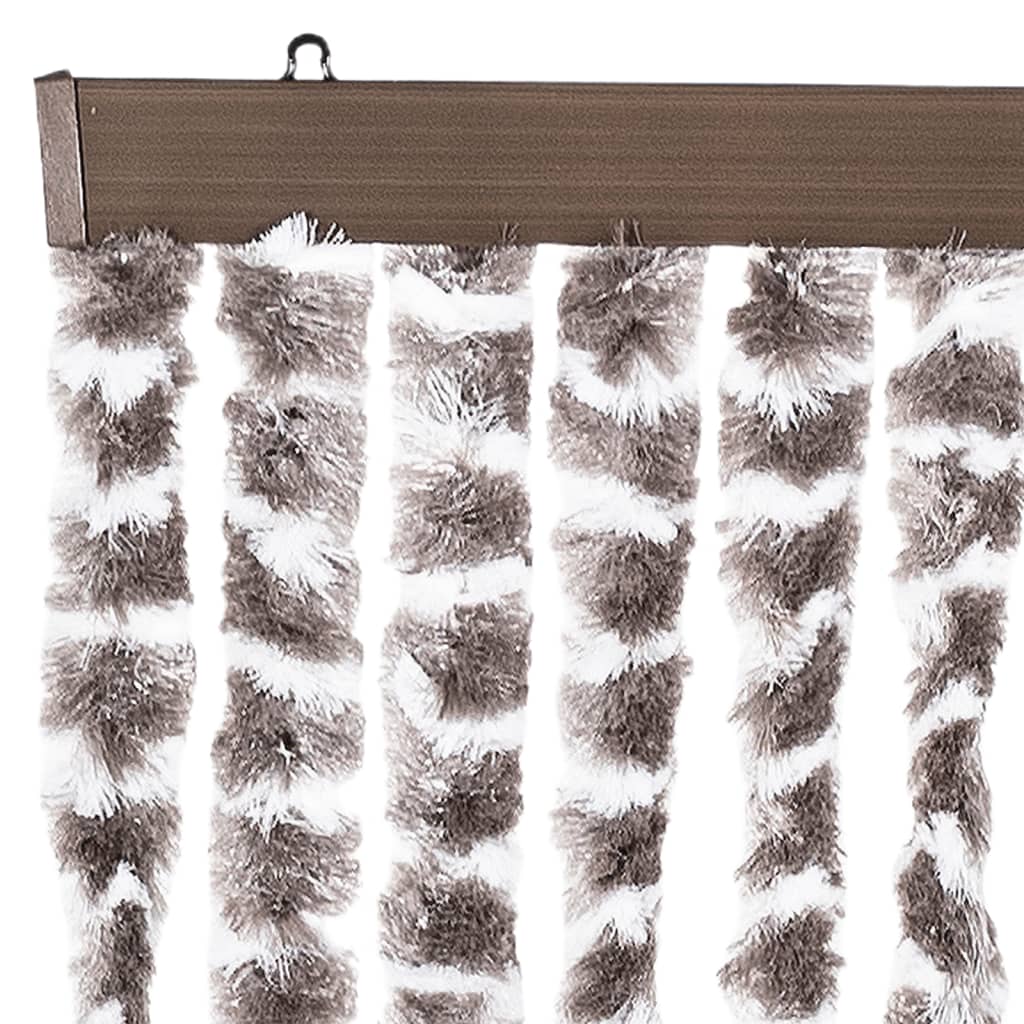 vidaXL Moustiquaire Taupe et blanc 90x220 cm Chenille