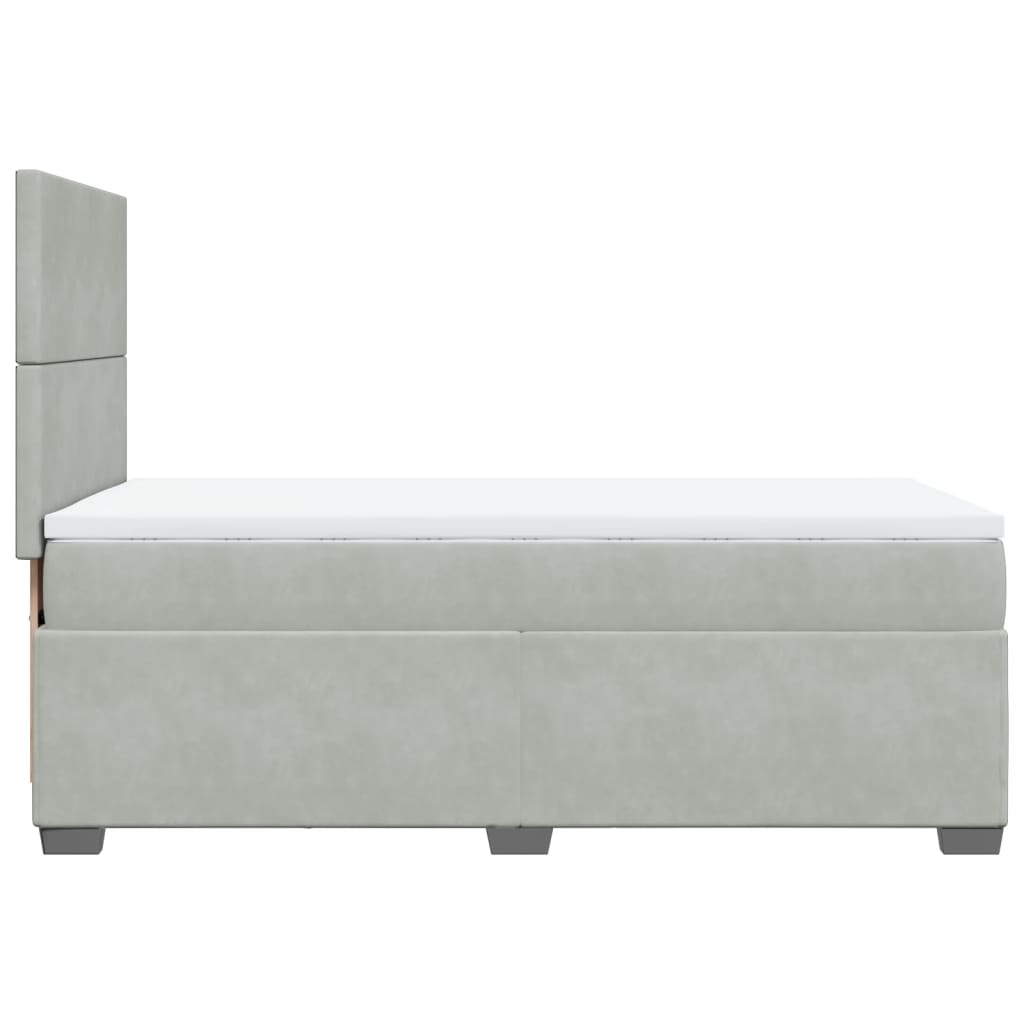 vidaXL Sommier à lattes de lit et matelas Gris clair 100x200cm Velours