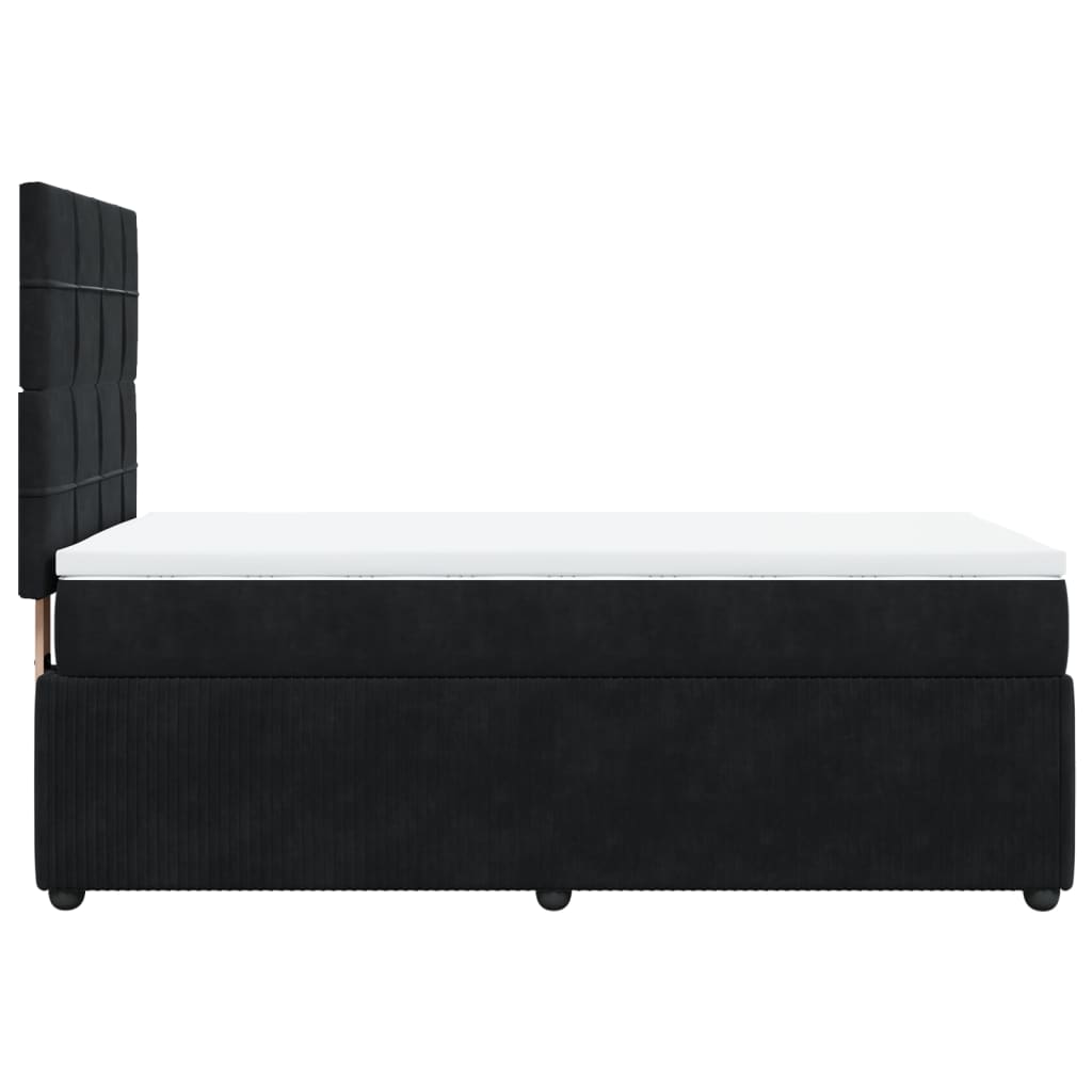 vidaXL Sommier à lattes de lit avec matelas Noir 90x190 cm Velours