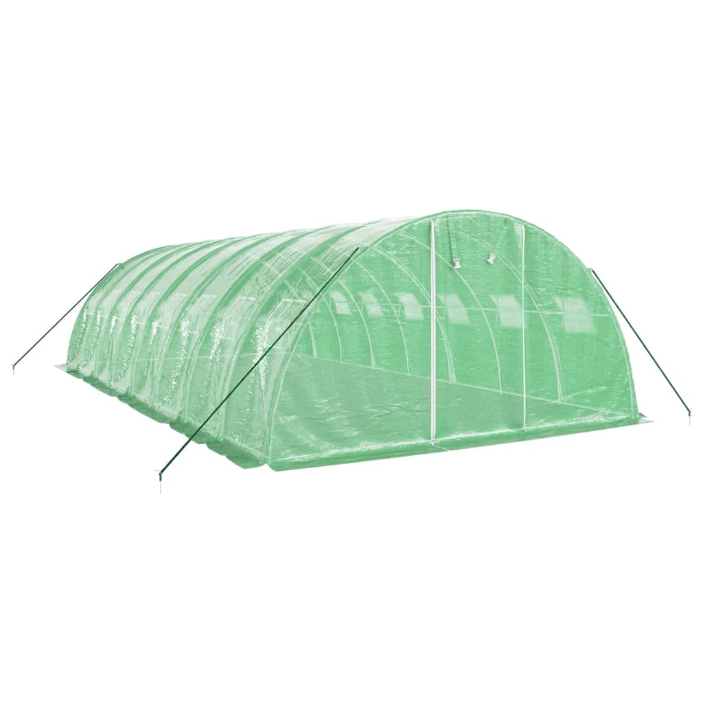 vidaXL Serre avec cadre en acier vert 32 m² 8x4x2 m