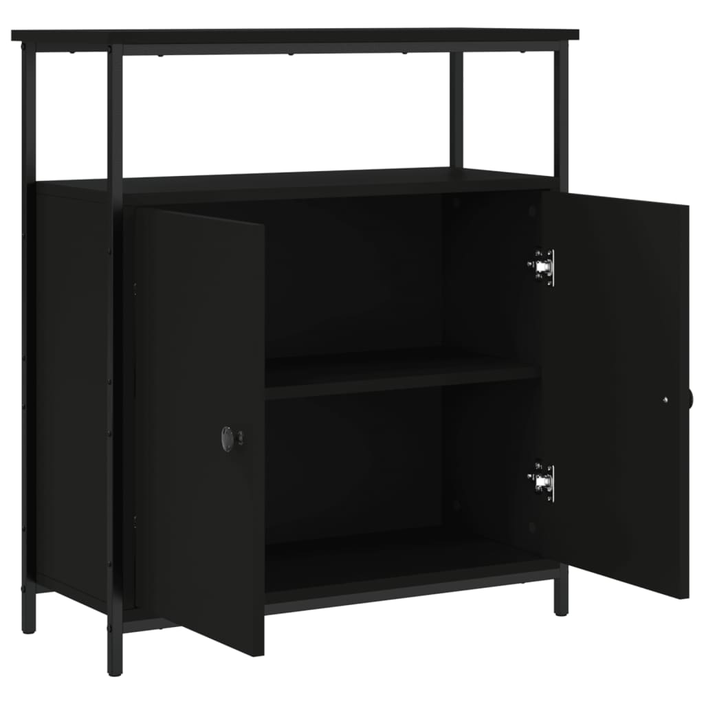 vidaXL Buffet noir 70x30x80 cm bois d'ingénierie