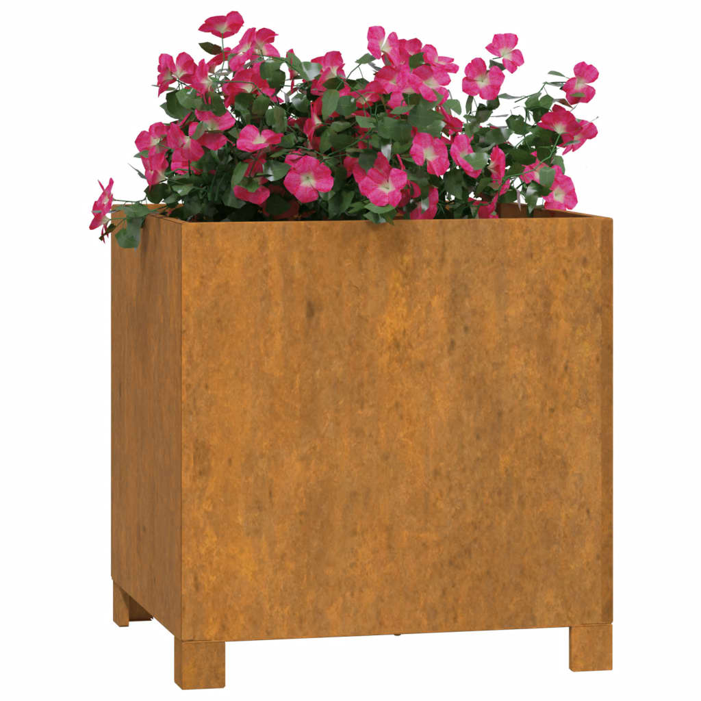 vidaXL Jardinières avec pieds 2 pcs Rouillé 42x40x43 cm Acier corten