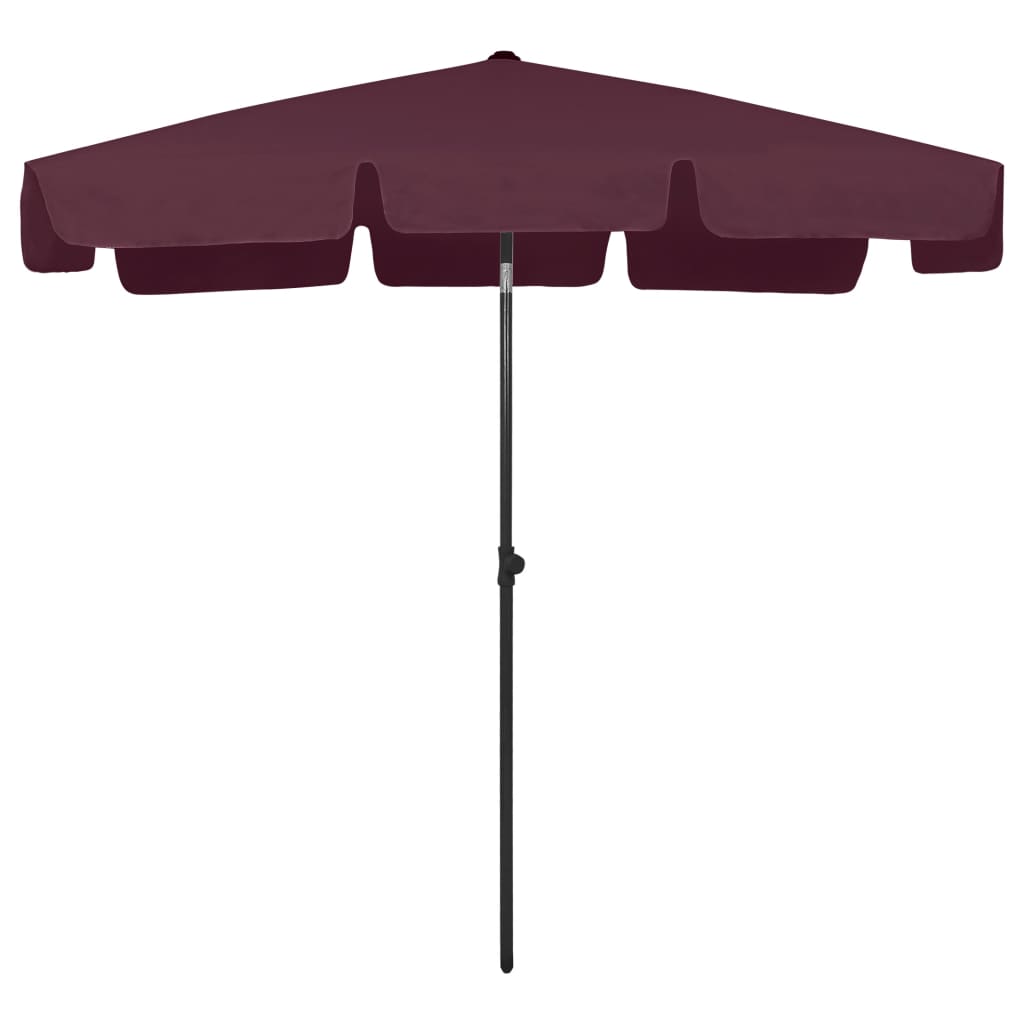 vidaXL Parasol de plage rouge bordeaux 200x125 cm