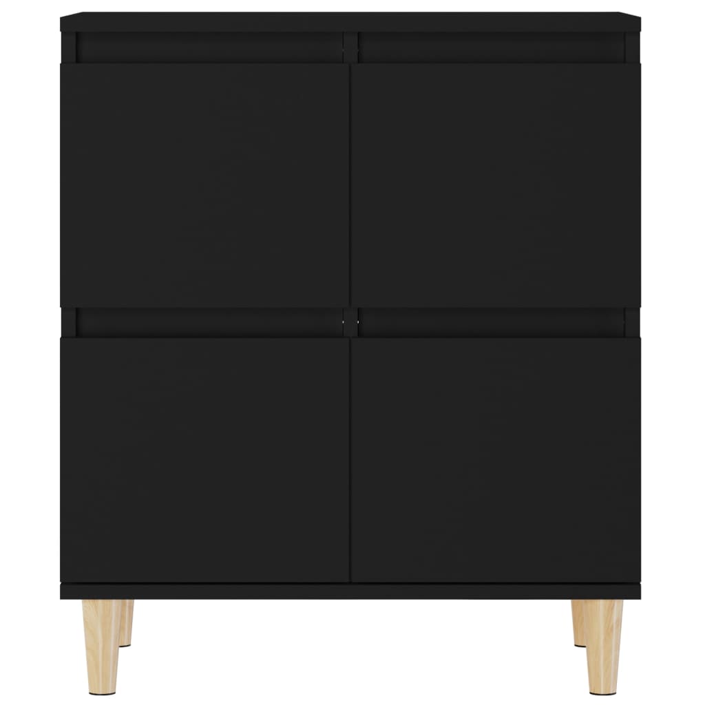 vidaXL Buffets 3 pcs noir 60x35x70 cm bois d'ingénierie