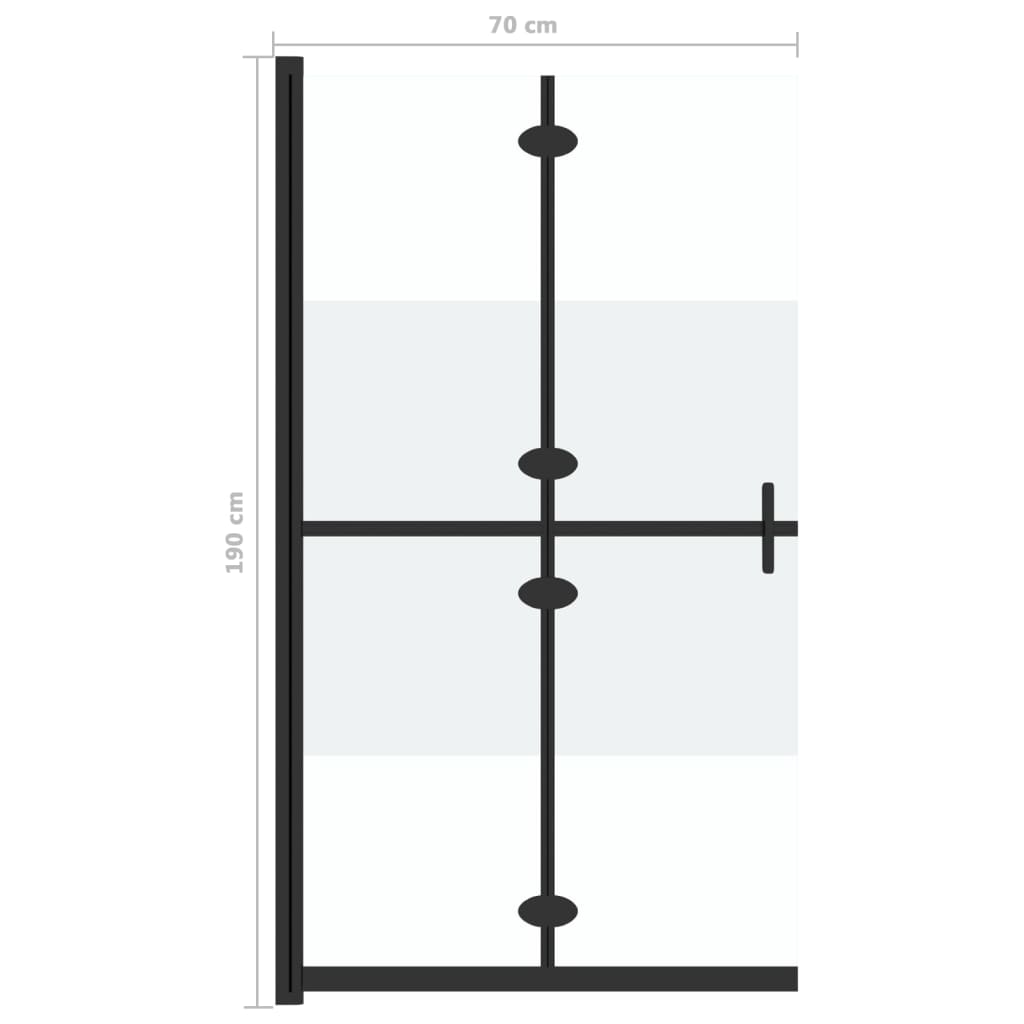 vidaXL Paroi de douche pliable Verre ESG demi-dépoli 70x190 cm