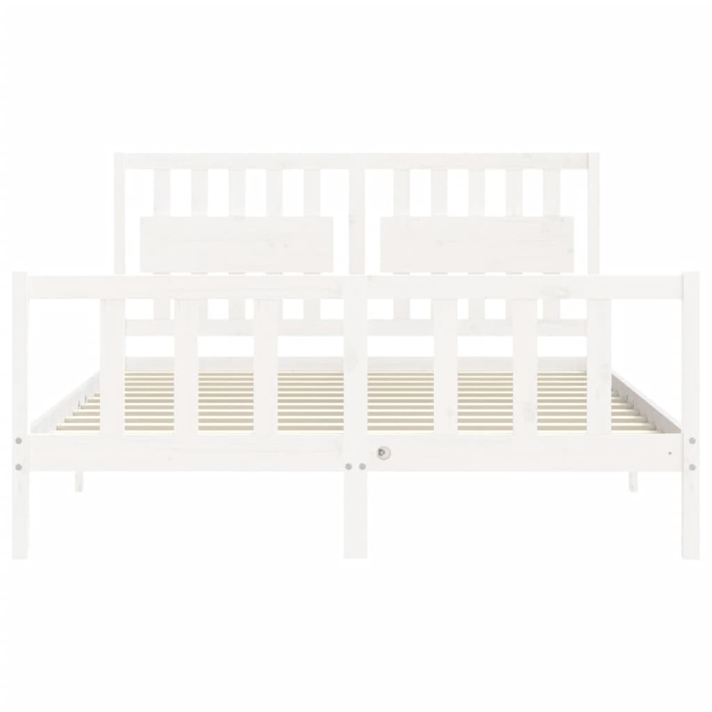 vidaXL Cadre de lit sans matelas blanc bois de pin massif