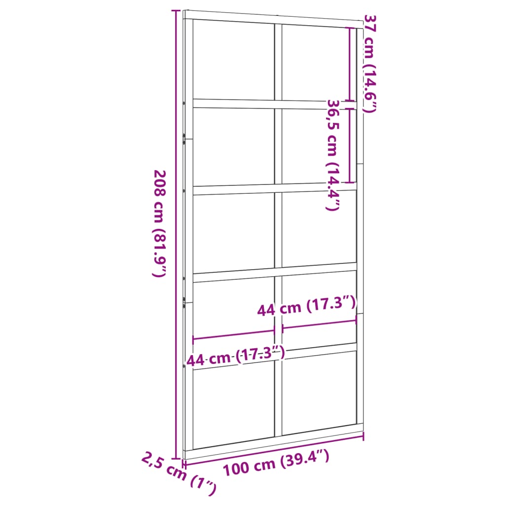 vidaXL Porte de grange marron cire 100x208 cm bois massif de pin