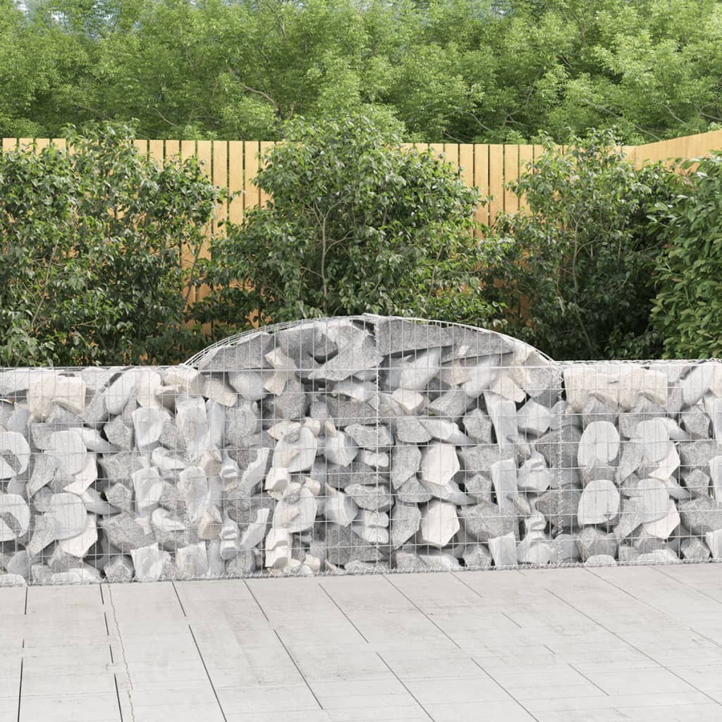 vidaXL Paniers à gabions arqués 4 pcs 300x30x80/100 cm fer galvanisé