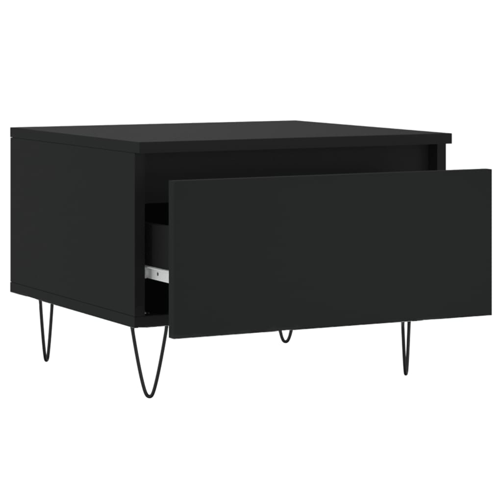 vidaXL Table basse noir 50x46x35 cm bois d'ingénierie