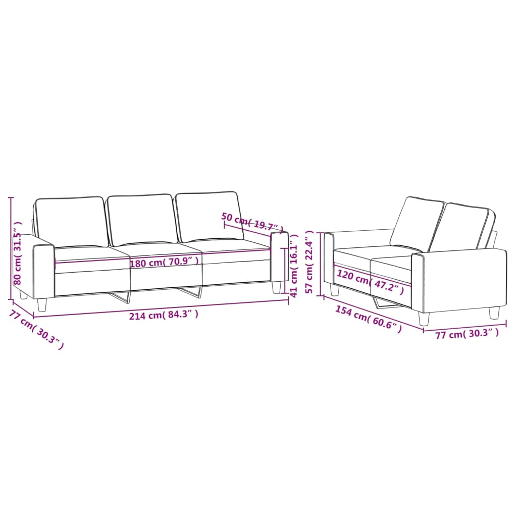 vidaXL Ensemble de canapés 2 pcs jaune clair tissu