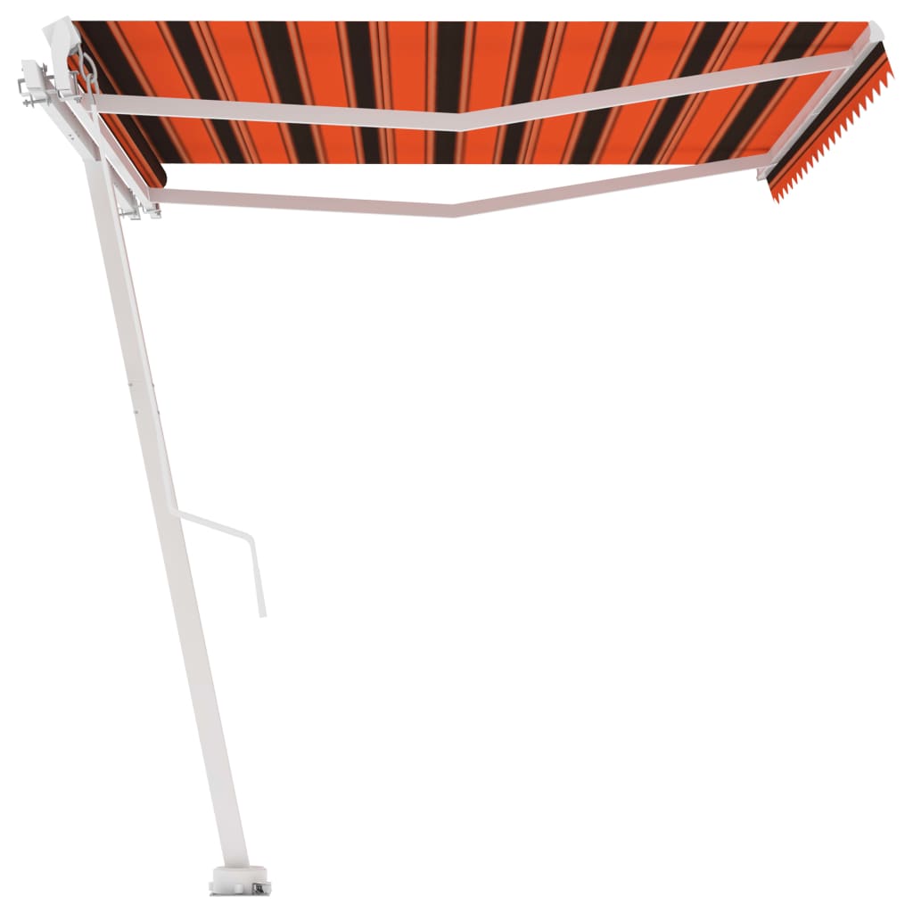 vidaXL Auvent manuel rétractable sur pied 450x350 cm Orange et marron