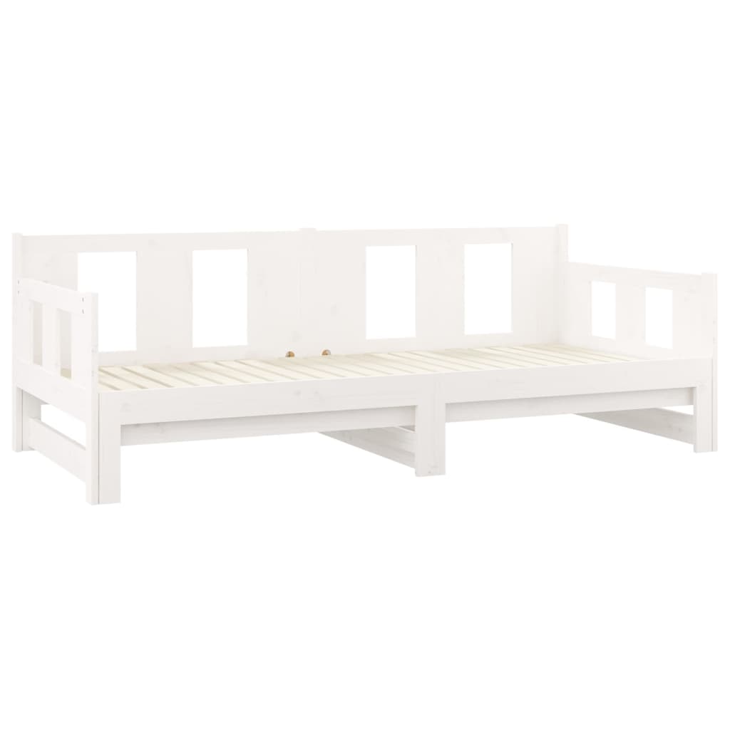 vidaXL Lit coulissant Blanc Bois de pin solide 2x(90x190) cm