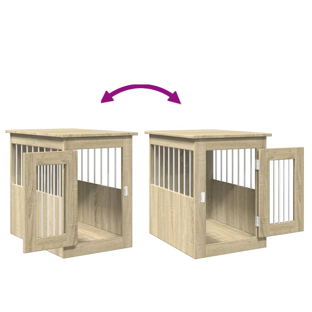 vidaXL Meuble de cage pour chiens chêne sonoma 45x62x59 cm