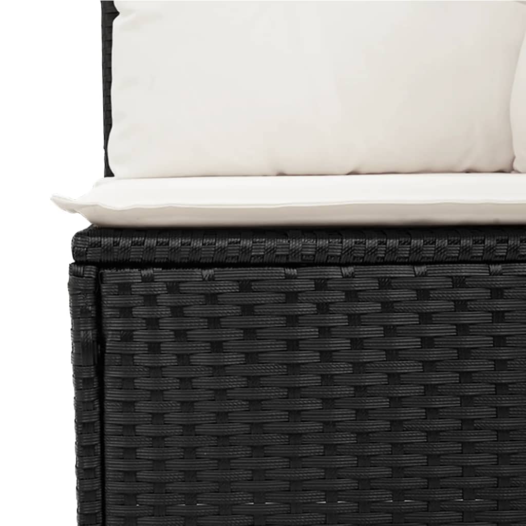 vidaXL Salon de jardin avec coussins 13 pcs noir résine tressée