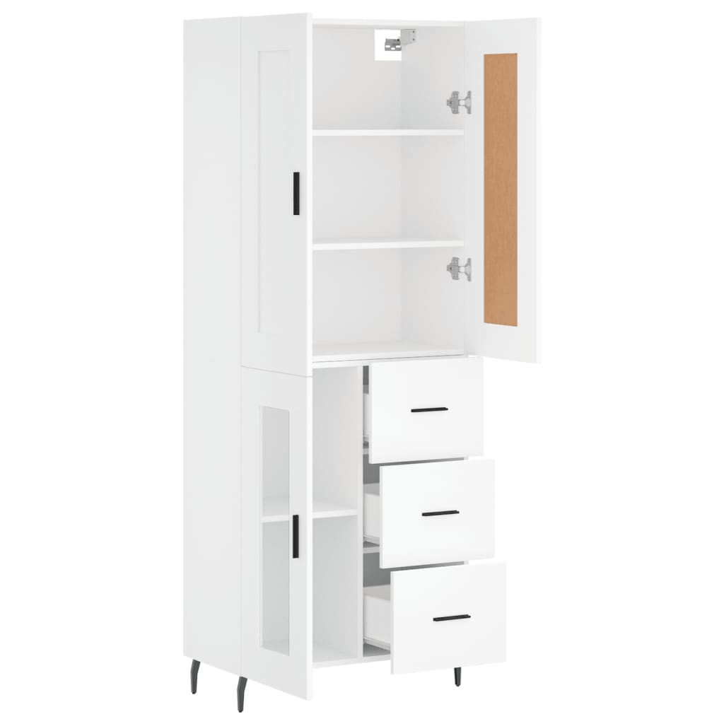 vidaXL Buffet haut Blanc 69,5x34x180 cm Bois d'ingénierie