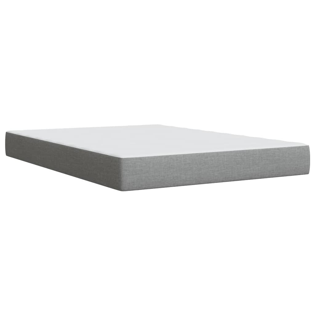 vidaXL Sommier à lattes de lit avec matelas Gris clair 140x200cm Tissu