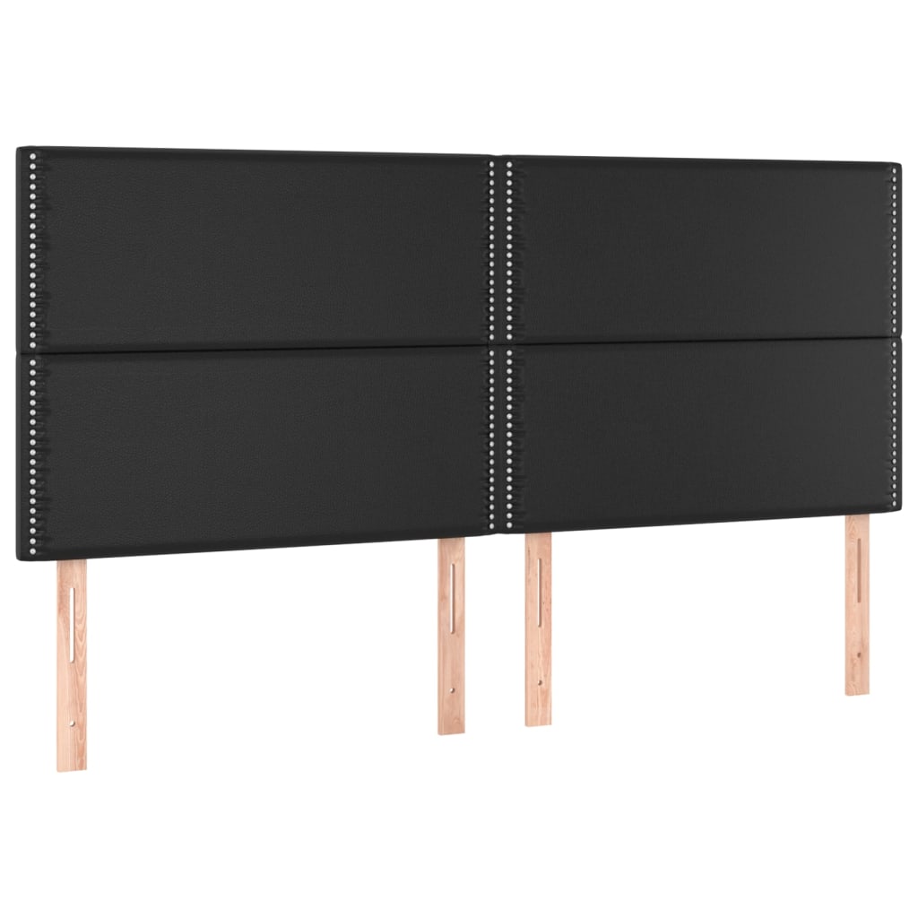 vidaXL Têtes de lit 4 pcs Noir 90x5x78/88 cm Similicuir