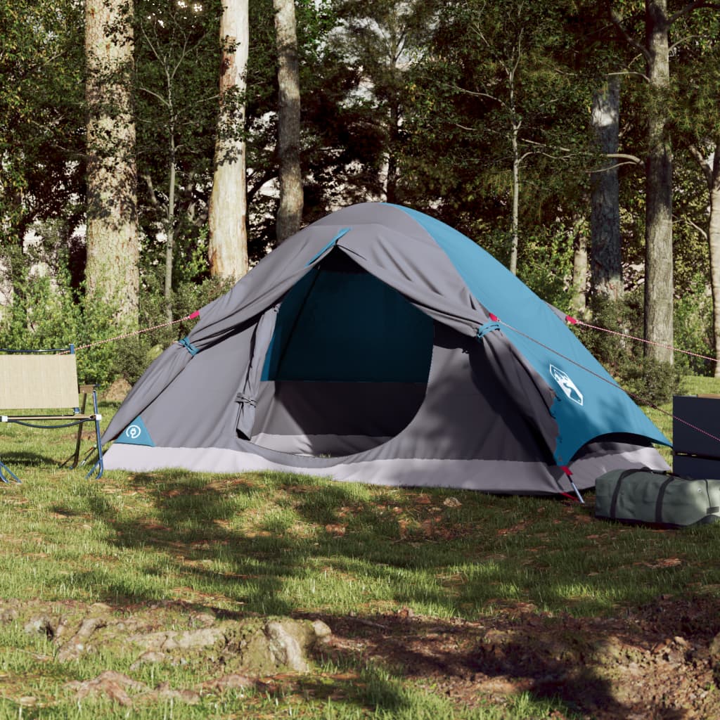 vidaXL Tente de camping à dôme 2 personnes bleu imperméable