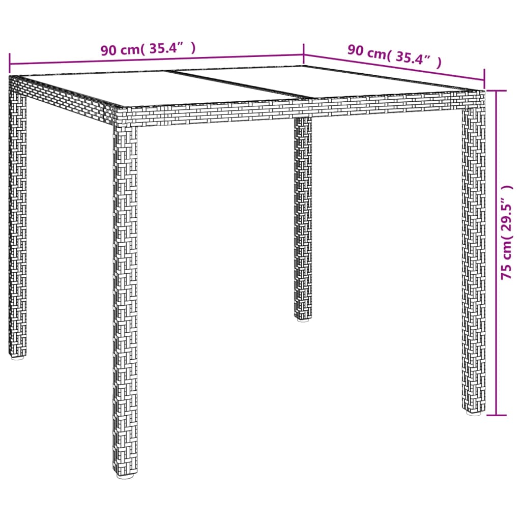 vidaXL Ensemble à manger de jardin 3 pcs coussins gris résine tressée