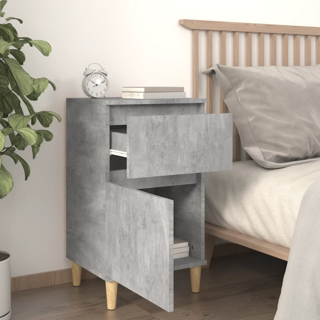 vidaXL Tables de chevet 2 pcs gris béton 40x35x70 cm