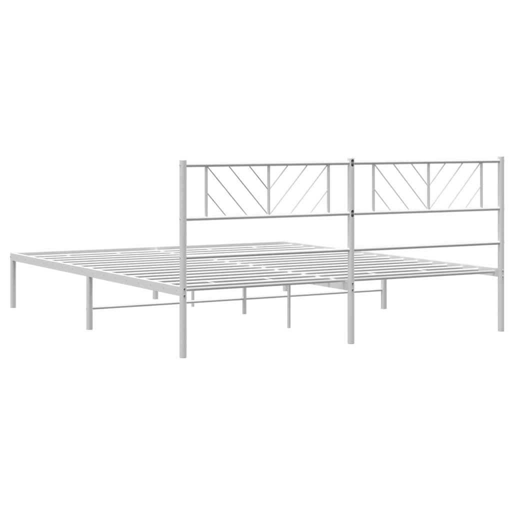 vidaXL Cadre de lit métal sans matelas et tête de lit blanc 193x203 cm