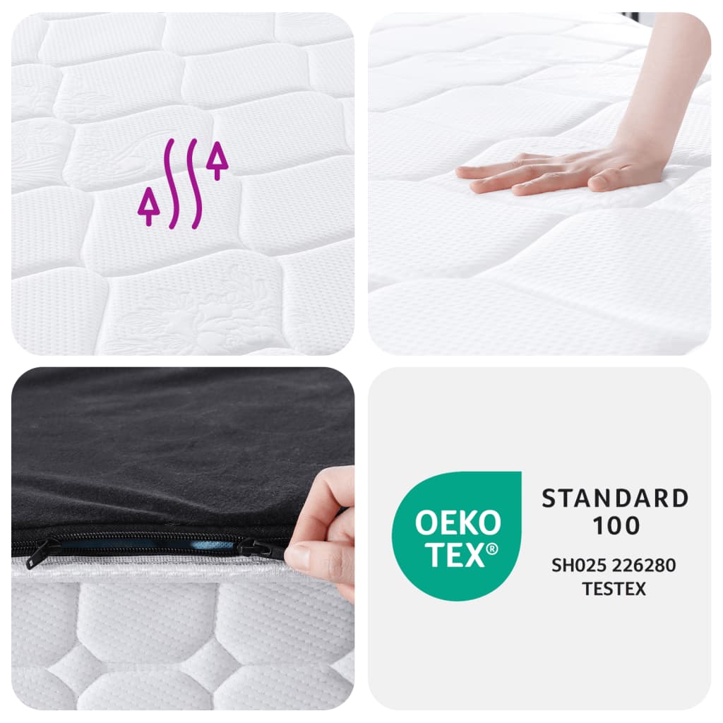 vidaXL Matelas à ressorts ensachés dureté moyenne 140x200 cm