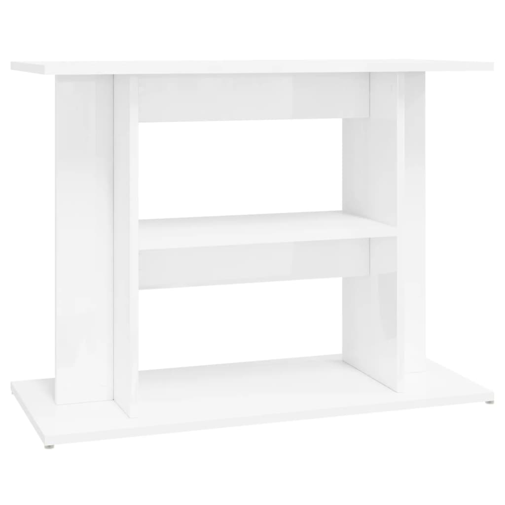 vidaXL Support d'aquarium blanc brillant 80x35x60 cm bois d'ingénierie