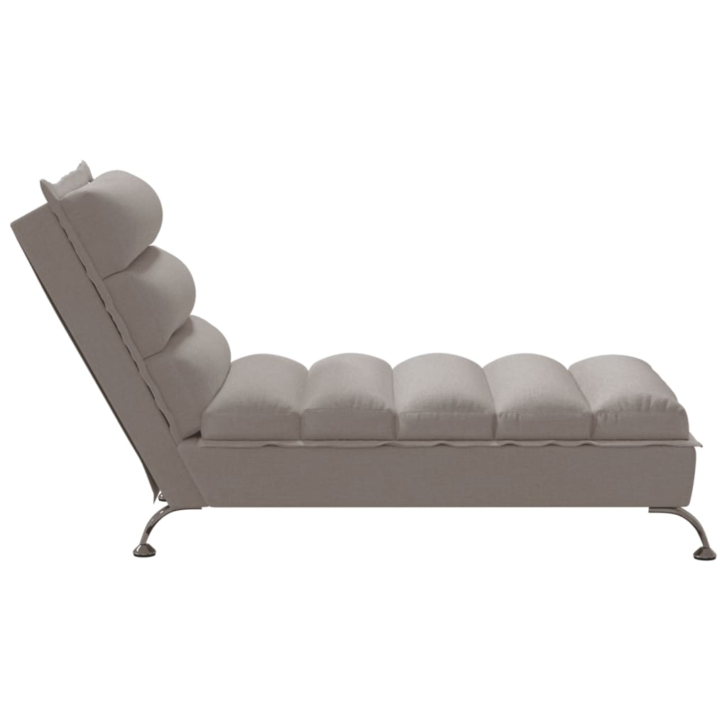 vidaXL Chaise longue avec coussins taupe tissu