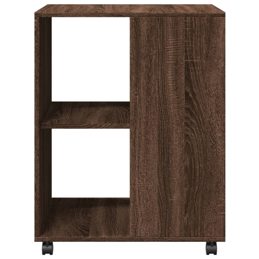 vidaXL Table d'appoint avec roues chêne marron bois d'ingénierie