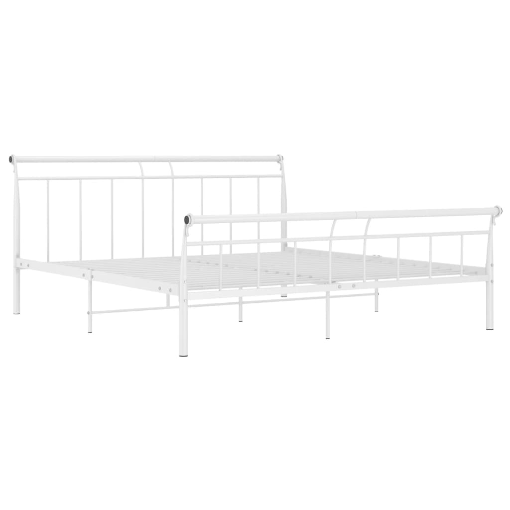 vidaXL Cadre de lit sans matelas blanc métal 160x200 cm