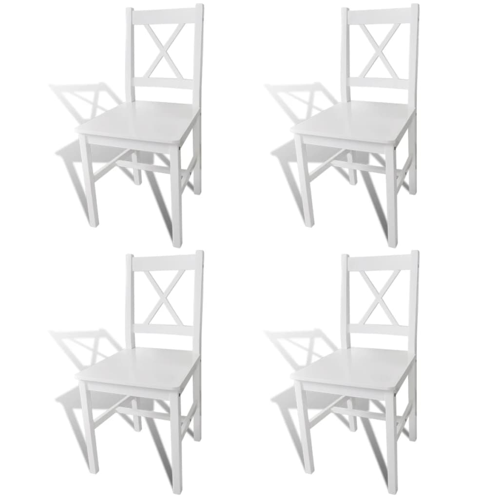 vidaXL Chaises à manger lot de 4 blanc bois de pin