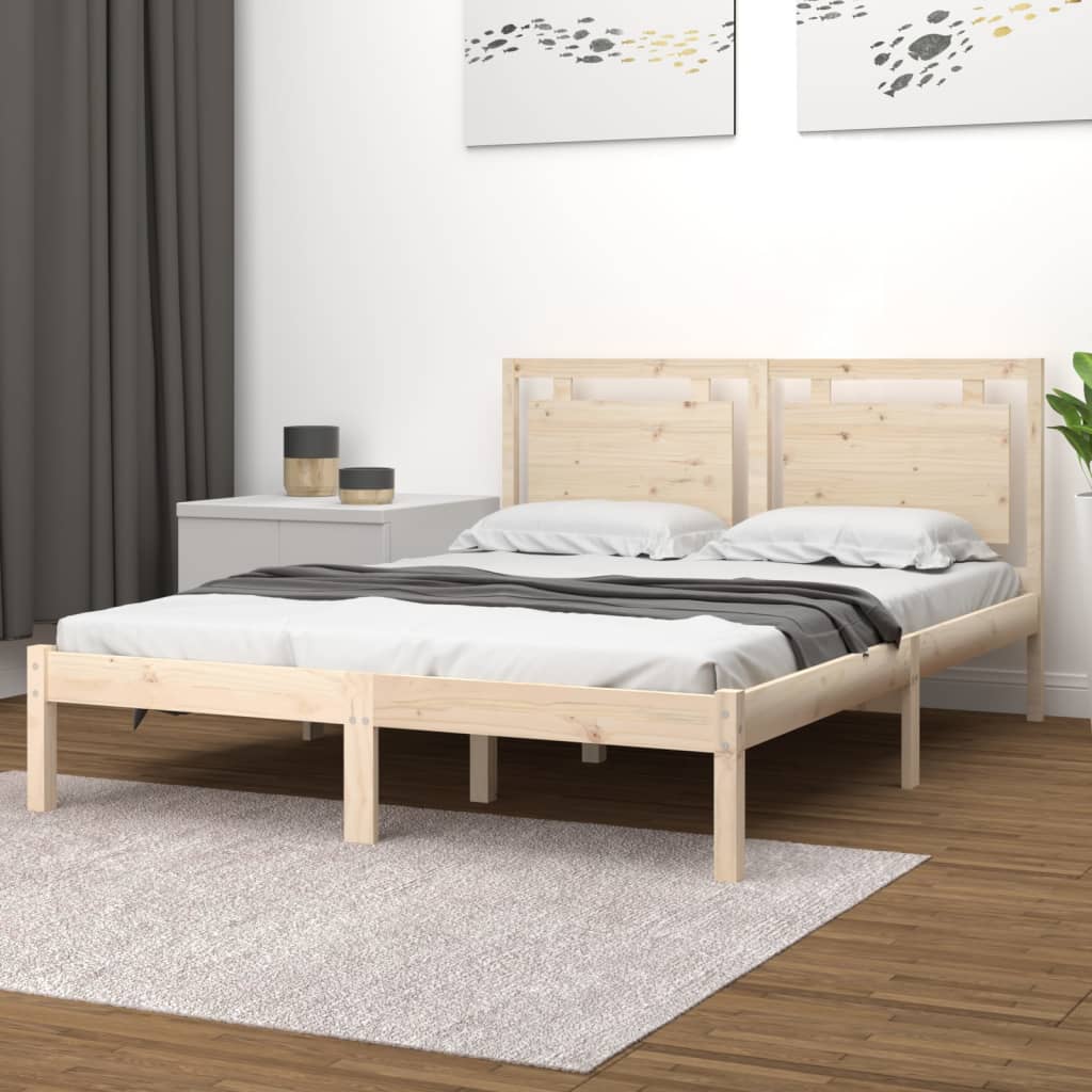 vidaXL Cadre de lit sans matelas 180x200 cm bois massif