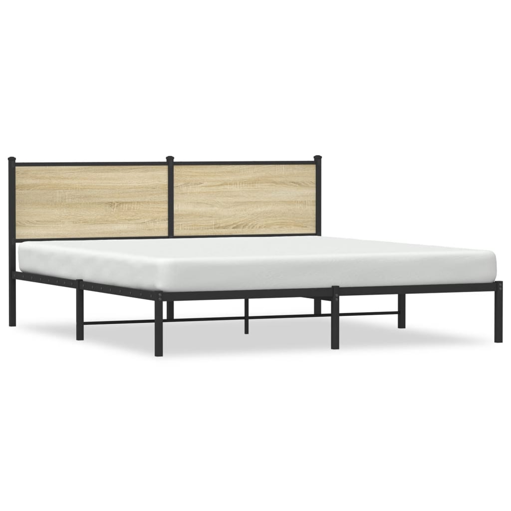 vidaXL Cadre de lit en métal sans matelas chêne sonoma 180x200 cm